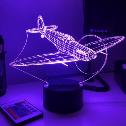 PURPLE SPITFIRE 3D LAMP