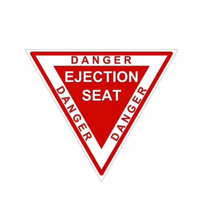 Seat ejection sticker