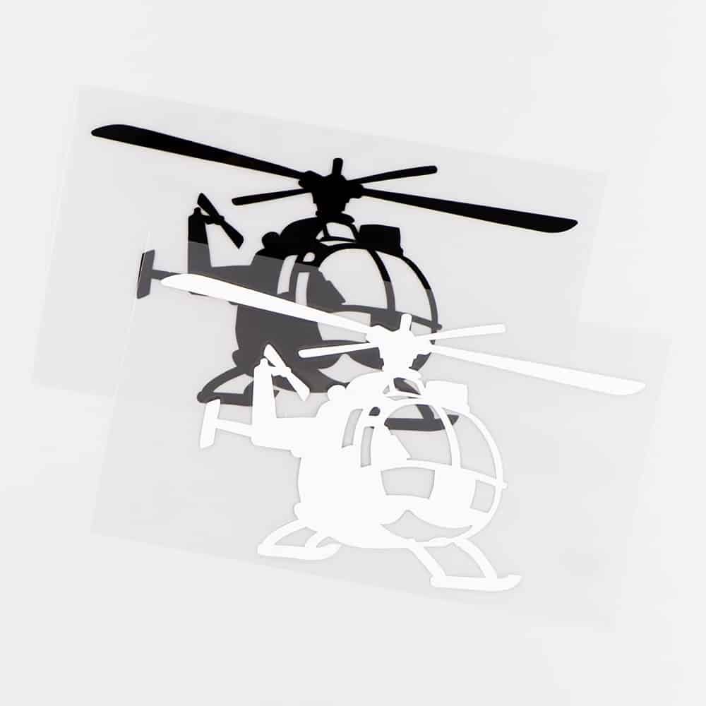 black or white helicopter sticker