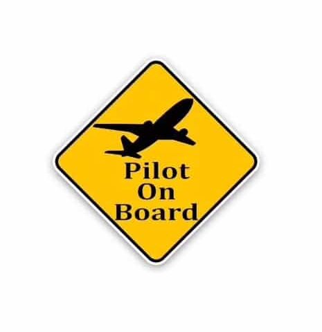 autocollant sticker pilot on board