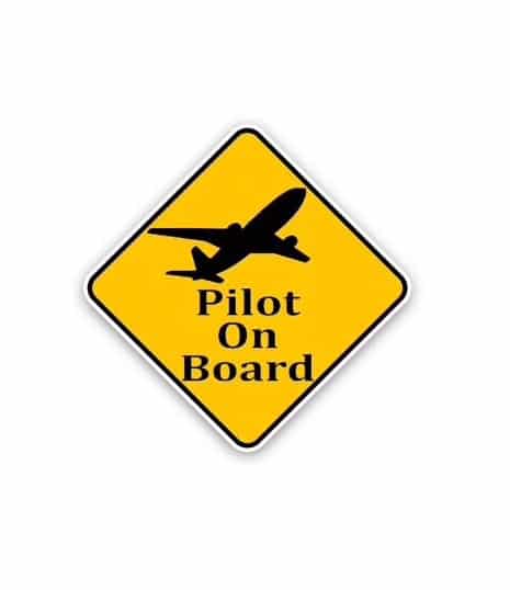 autocollant sticker pilot on board