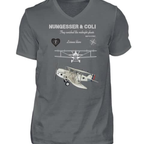 Nungesser et Coli - L-oiseau blanc - V-Neck Shirt for Men-70