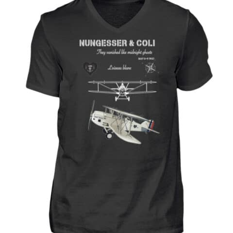 Nungesser et Coli - L-oiseau blanc - V-Neck Shirt for Men-16