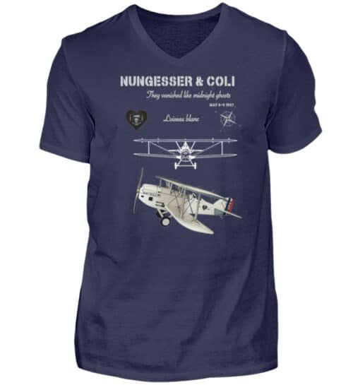 Nungesser et Coli - L-oiseau blanc - V-Neck Shirt for Men-198
